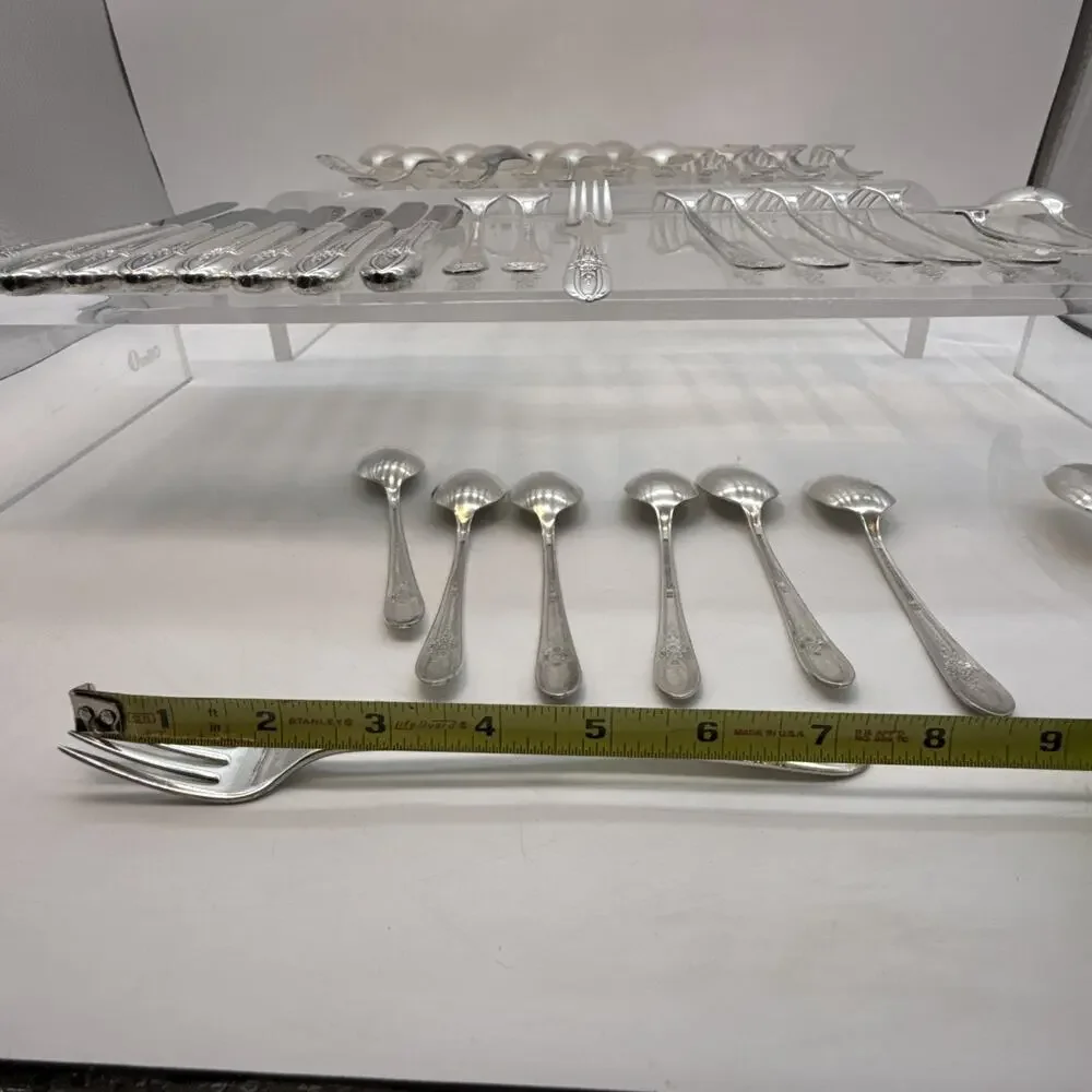 40-Piece Vintage Wm. Rogers Mfg. Co. Triumph Pattern Silverplate Flatware Set